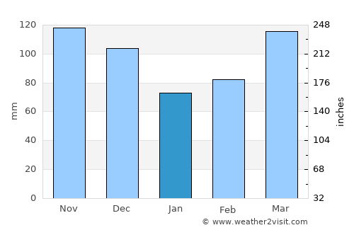 Mountain View average rain in January