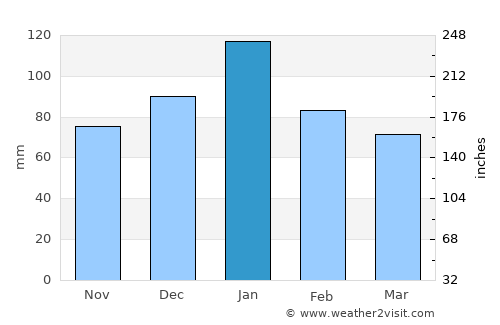Mountain View average rain in January