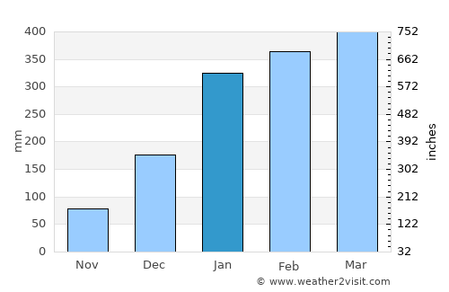 Muaná average rain in January