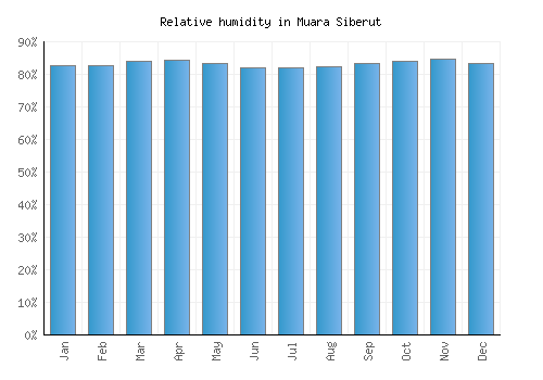 Muara Siberut relative humidity averages