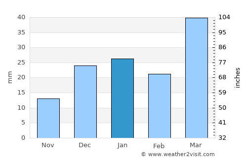 Muborak Shahri average rain in January
