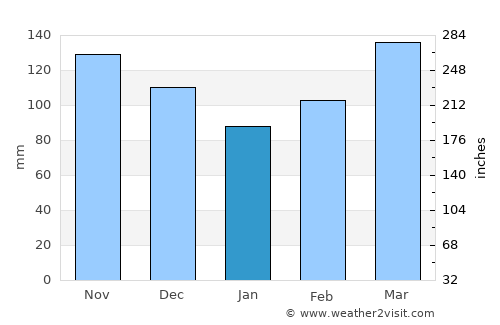 Mugumu average rain in January