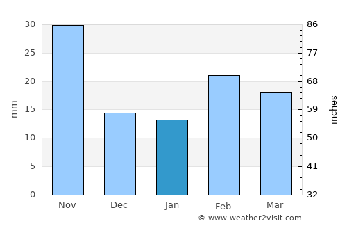 Mundaring average rain in January