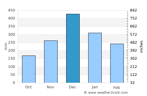 Muntok average rain in December