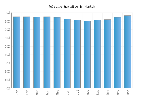 Muntok relative humidity averages
