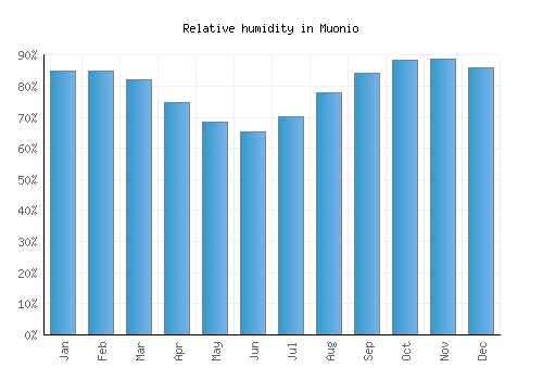 Muonio relative humidity averages