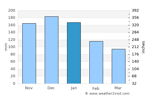 Muramatsu average rain in January
