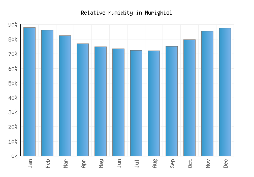Murighiol relative humidity averages