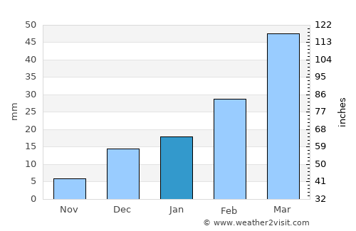 Mūsa Khel Bāzār average rain in January