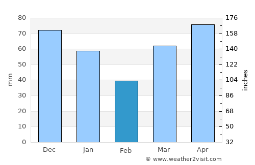 Muskegon average rain in February
