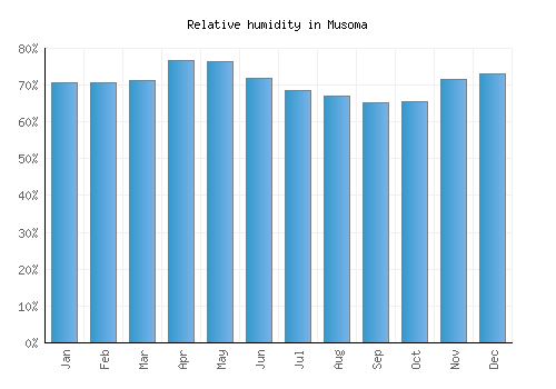 Musoma relative humidity averages