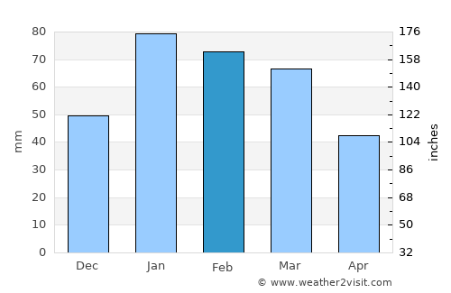 Mussoorie average rain in February