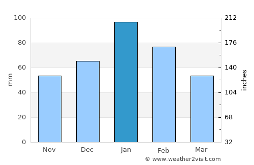 Muswellbrook average rain in January