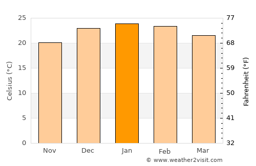 Muswellbrook average temperature in January
