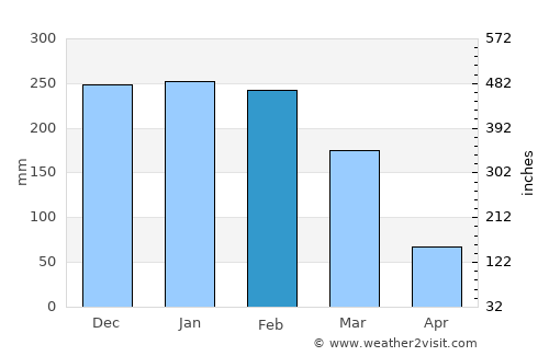 Mutare average rain in February