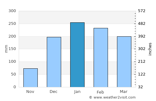Mutuáli average rain in January