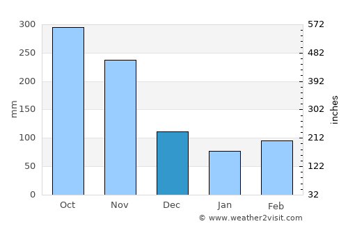 Muzo average rain in December