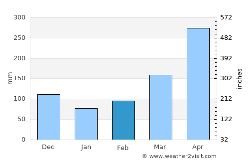 Muzo average rain in February
