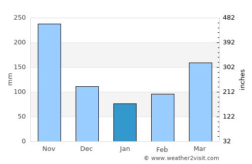 Muzo average rain in January