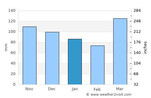 Mwanga average rain in January