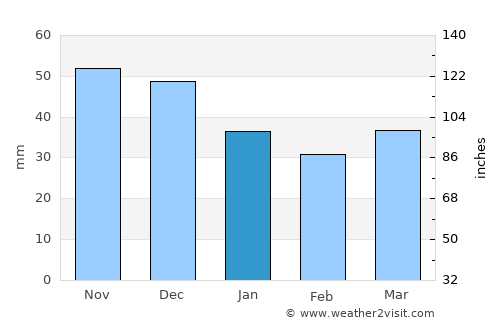 Myadzyel average rain in January