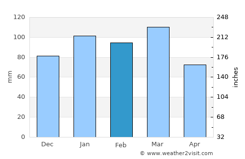 Myrtle Beach average rain in February