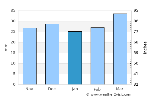 Naama average rain in January
