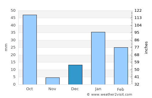 Nagīna average rain in December