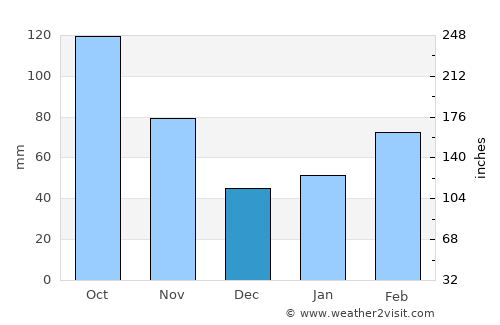 Nagoya average rain in December