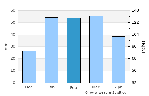 Naini Tāl average rain in February