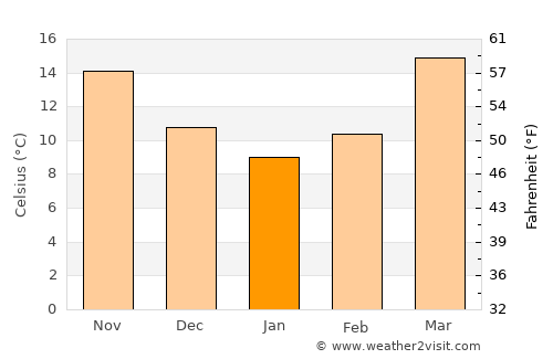Naini Tāl average temperature in January