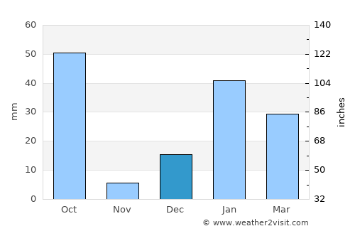 Najībābād average rain in December