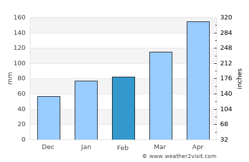 Nakama average rain in February