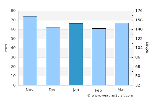 Nakano average rain in January