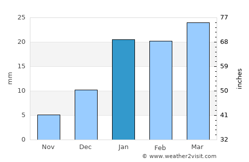 Nakodar average rain in January
