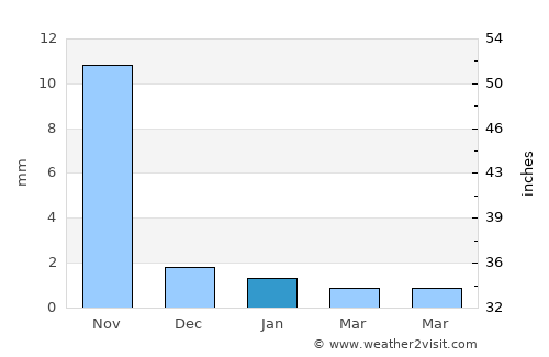 Naliya average rain in January