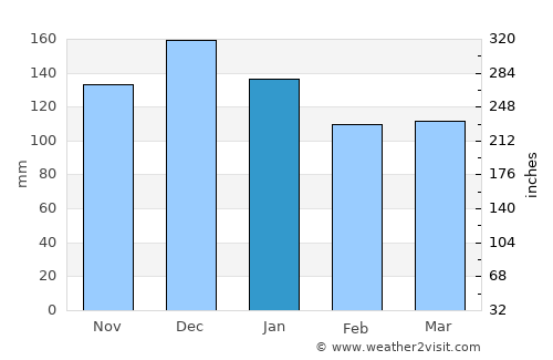 Namsos average rain in January