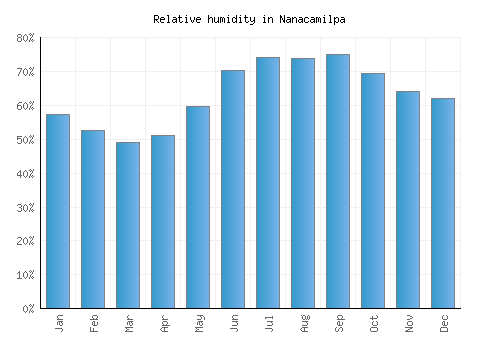 Nanacamilpa relative humidity averages