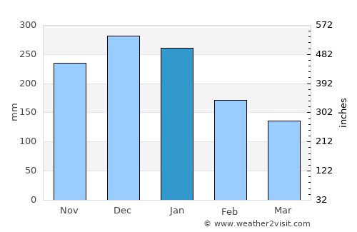Nanao average rain in January