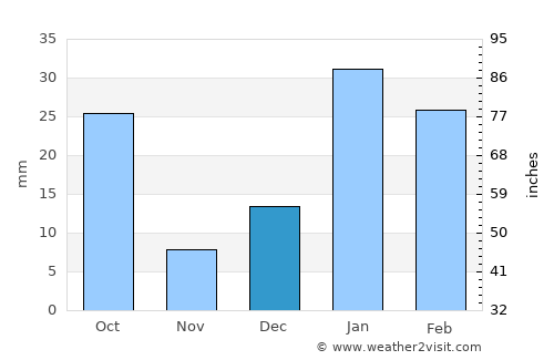 Nanauta average rain in December