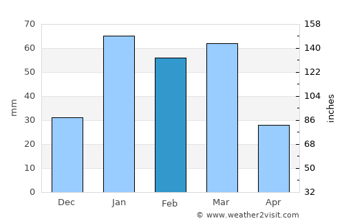 Nāngal Township average rain in February