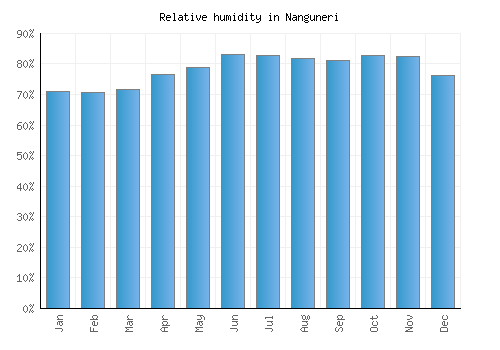 Nanguneri relative humidity averages