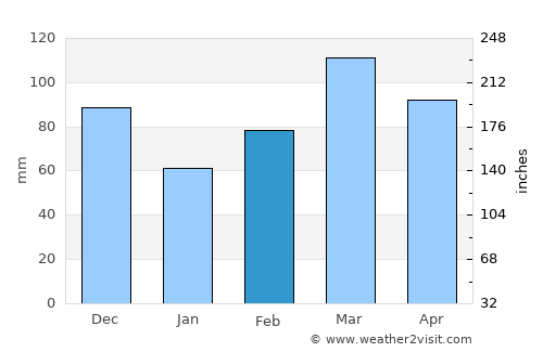 Napier average rain in February