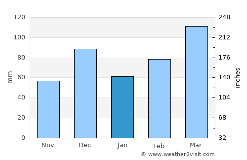 Napier average rain in January