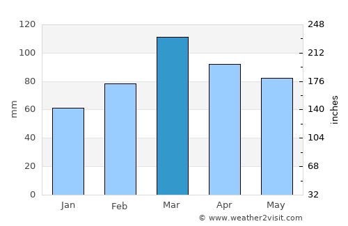 Napier average rain in March