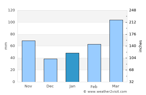 Nara average rain in January