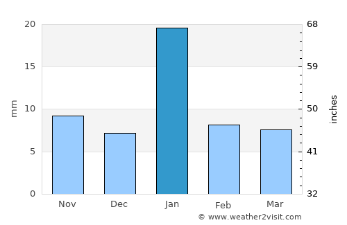 Naraini average rain in January