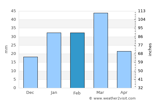 Nārang average rain in February