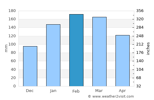 Narara average rain in February