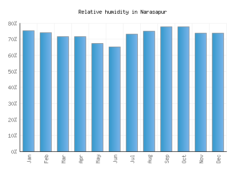 Narasapur relative humidity averages